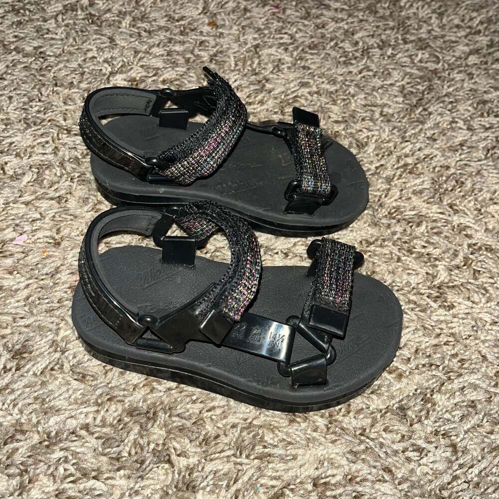 Mini Melissa Papete Rider Platform Glitter Sandals size 8c